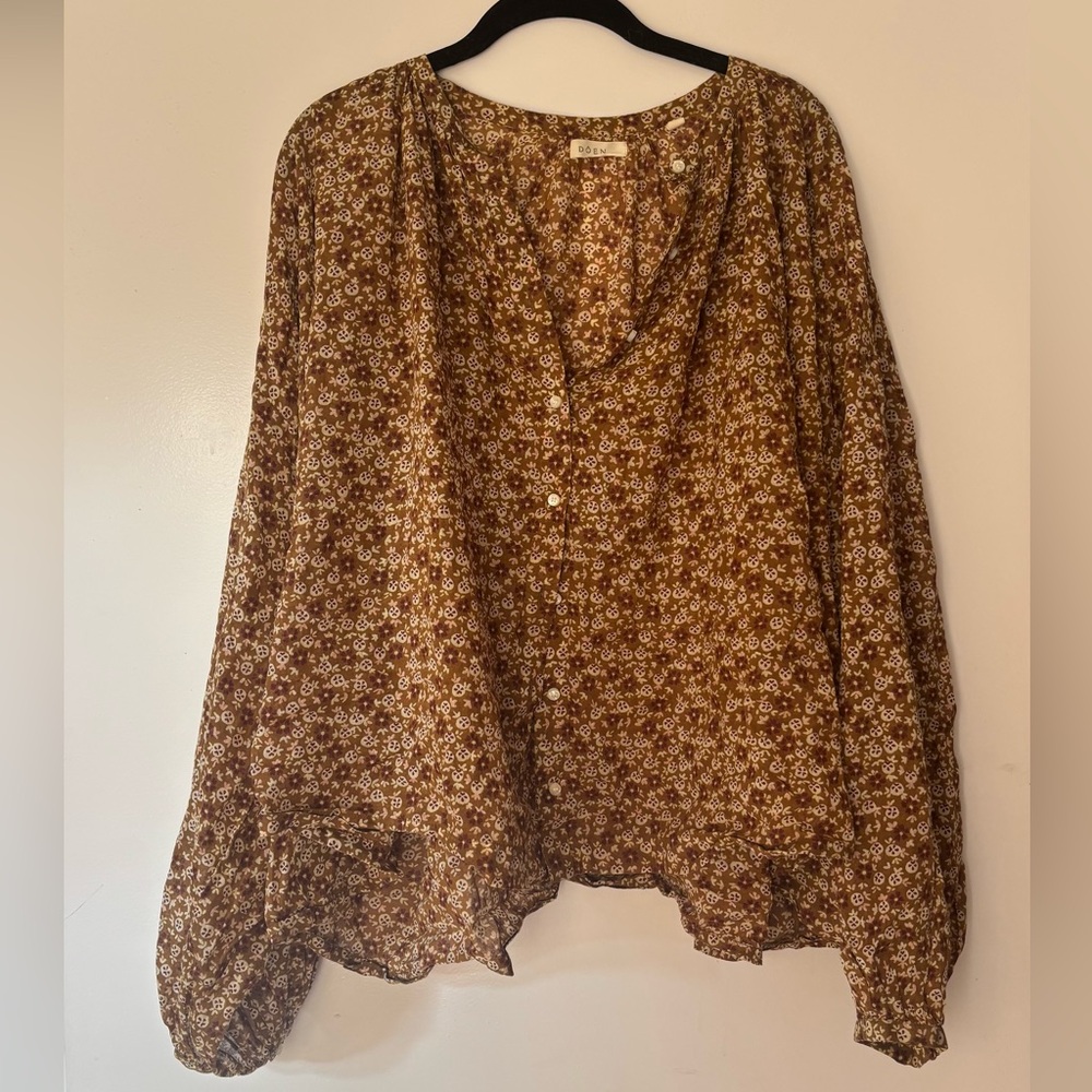 Jane Golden Mesa Floral Printed Cotton Blouse